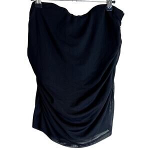 Garage Jupe Shirred Mesh Mini Skirt Women Large Black Rushed Coquette NEW Party